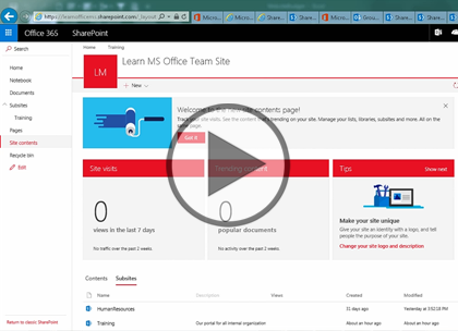 Office 365, Part 5 of 5: SharePoint and Office Online Trailer
