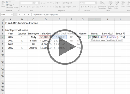 Microsoft Excel 2016 Data Analysis, Part 1 of 4: Functions and Formulas Trailer