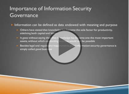 Certified Information Security Manager CISM, Part 1 of 4: Governance Trailer