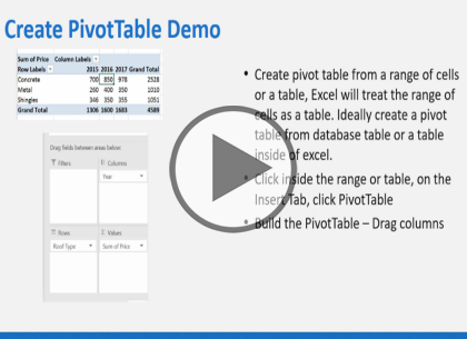 Microsoft Excel 365 Data Analysis, Part 3 of 4: PivotTables and PivotCharts Trailer