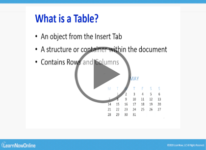 Microsoft Word 365, Part 3 of 4: Tables and Objects  Trailer