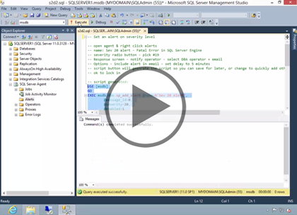 SQL 2012 Admin, Part 2 of 5: Automating, Management, and Config Trailer