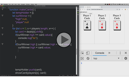 JavaScript by Example, Part 3 of 8: War Card Game  Trailer