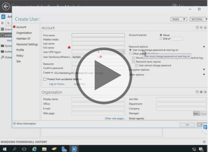 Identity with Windows Server 2016, Part 2 of 6: Managing AD Objects Trailer